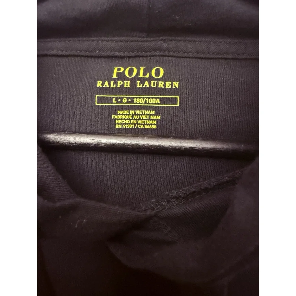 Polo Ralph Lauren Men's Black Big‎ Pony Logo Graphic Big Pony Hooded T-Shirt